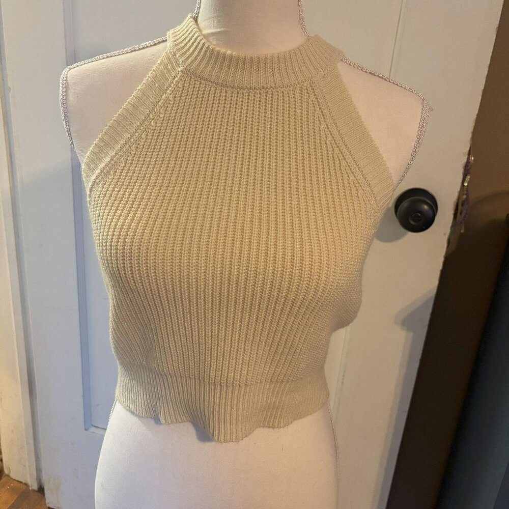 Tan Cropped Sweater NWOT
